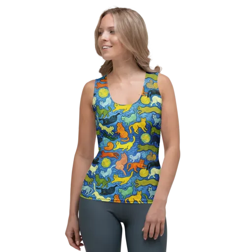 Whisker Waves on a Women's Tank Top
