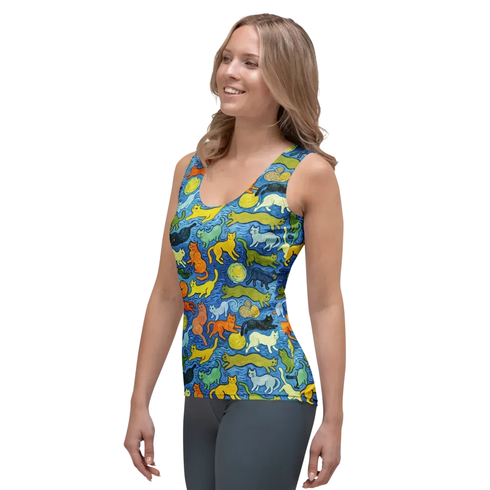 Whisker Waves on Women's Tank Top — Left Front