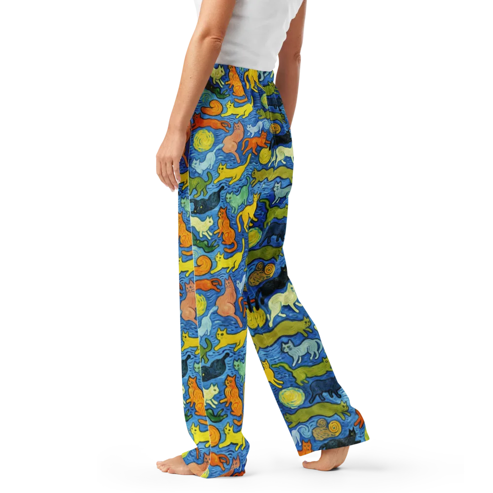 Whisker Waves on Women's Pajama Pants — Left