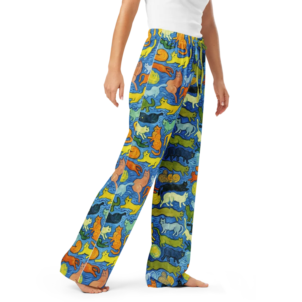 Whisker Waves on Women's Pajama Pants — Right Front