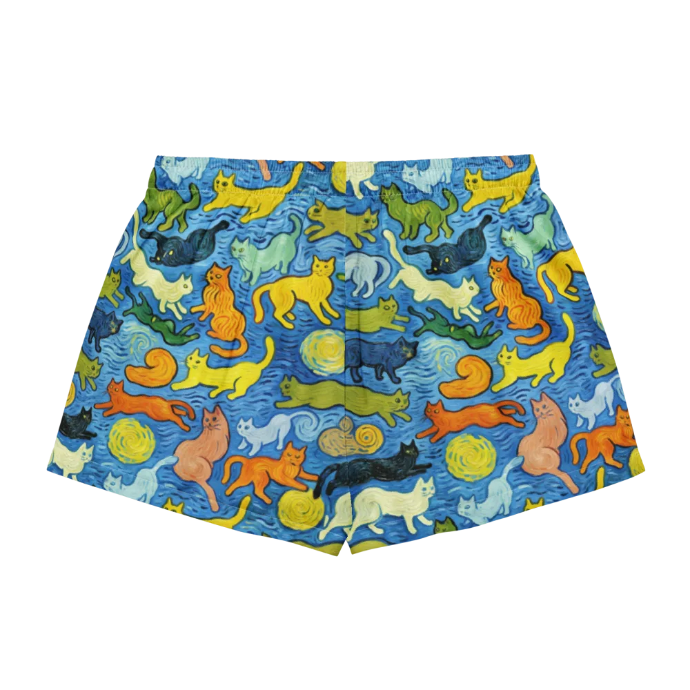 Whisker Waves on Women's Pajama Shorts — Back