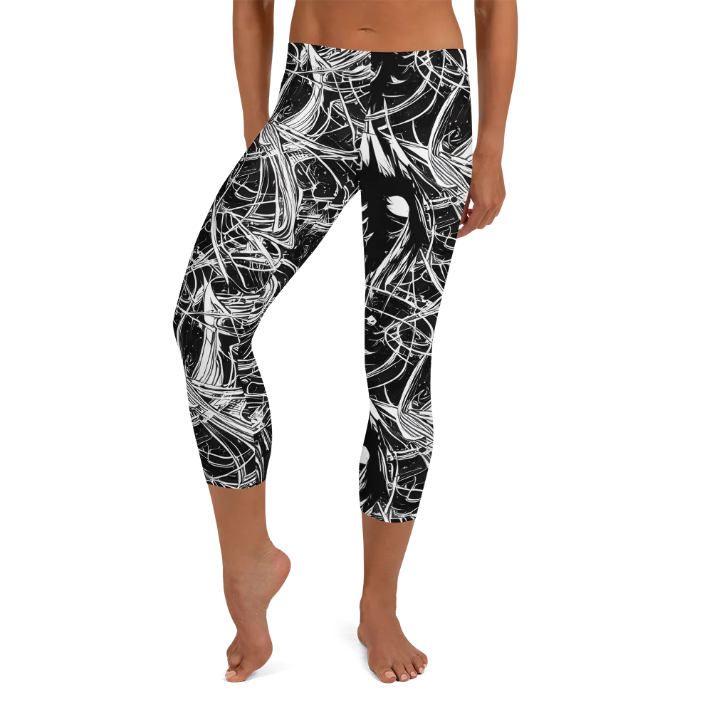Noir Current on Capri Leggings — Front