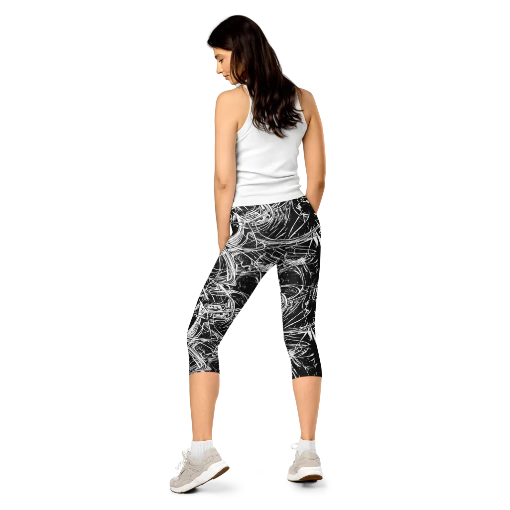 Noir Current on Capri Leggings — Back