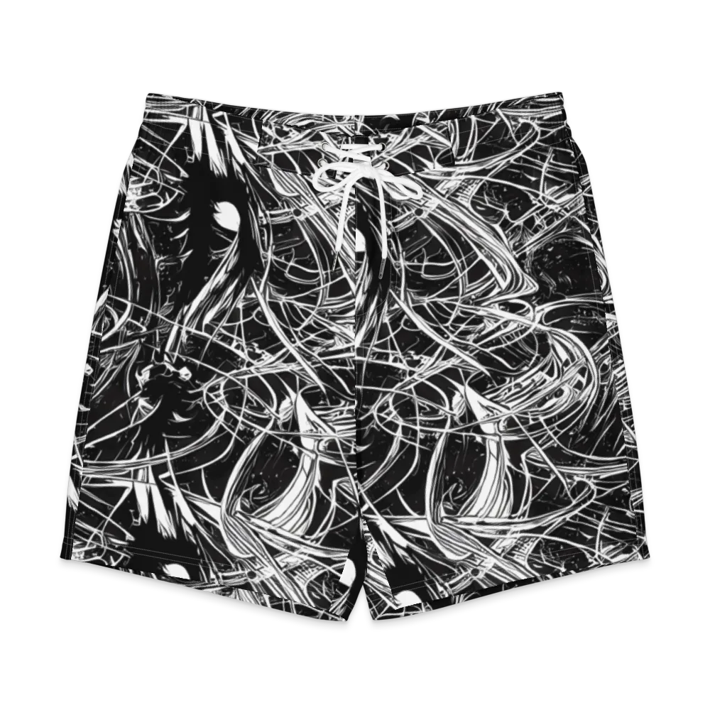 Noir Current on Men's Board Shorts — Front