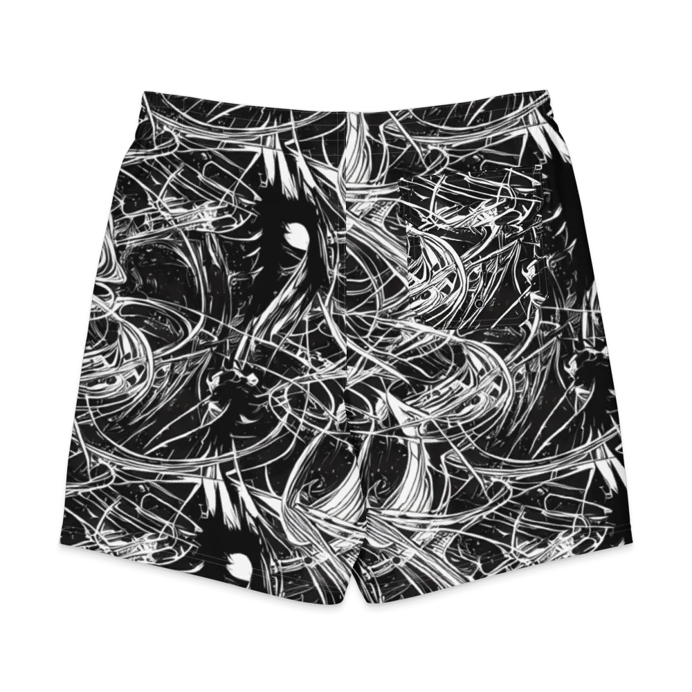 Noir Current on Men's Board Shorts — Back