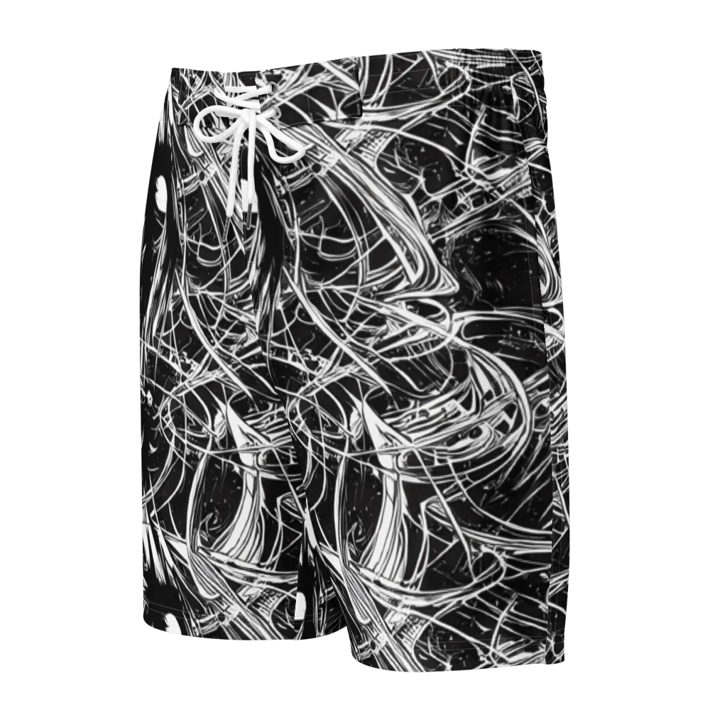 Noir Current on Men's Board Shorts — Front