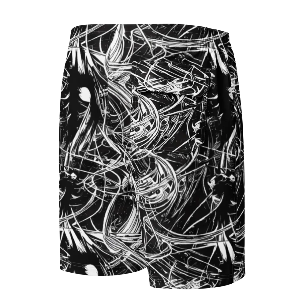 Noir Current on Men's Board Shorts — Back