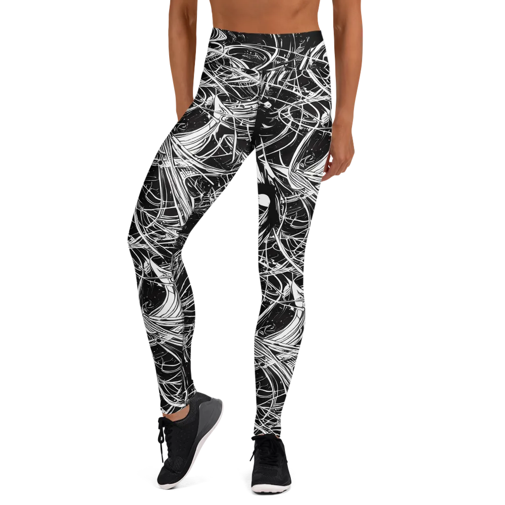 Noir Current on Yoga Leggings — Front