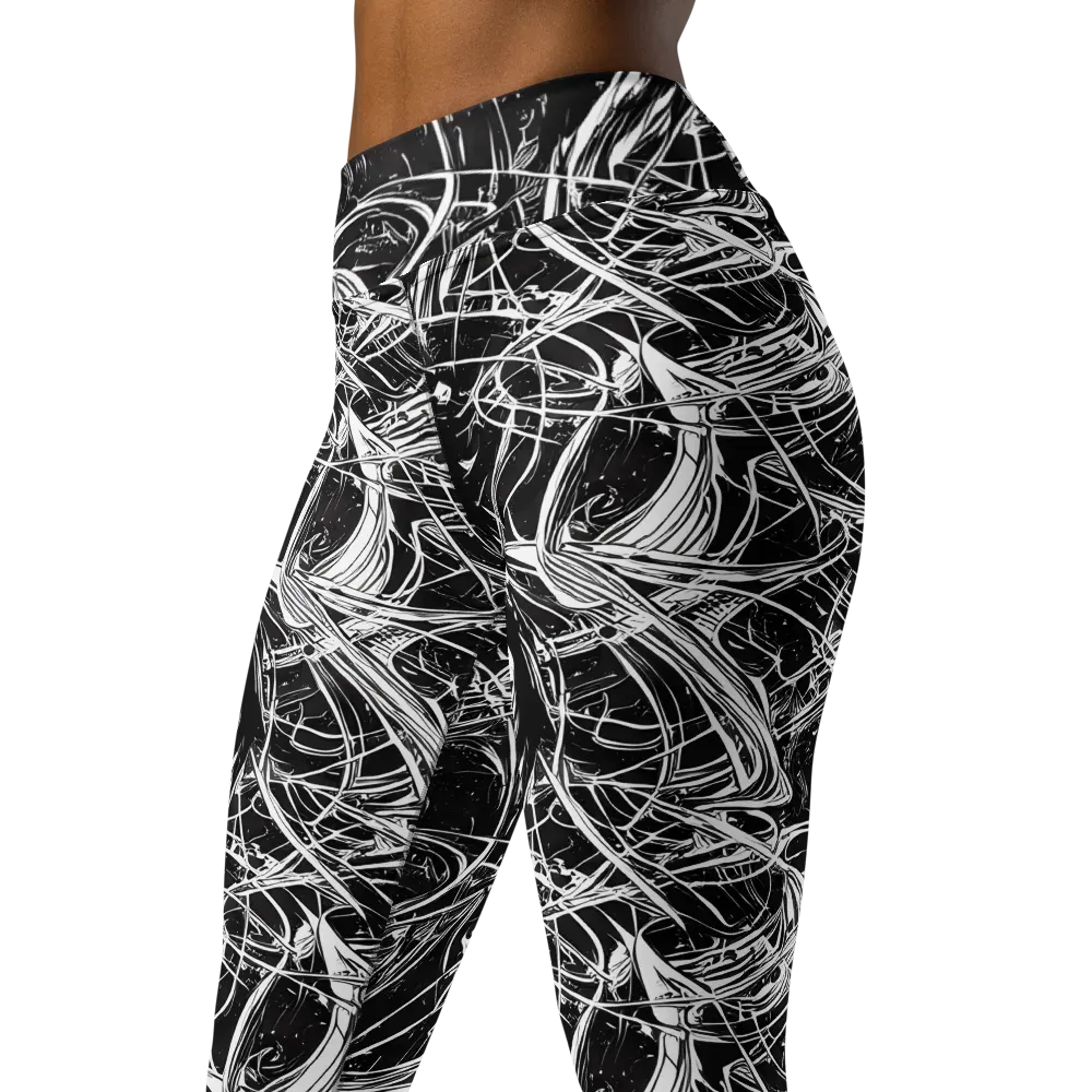 Noir Current on Yoga Leggings — Left Front