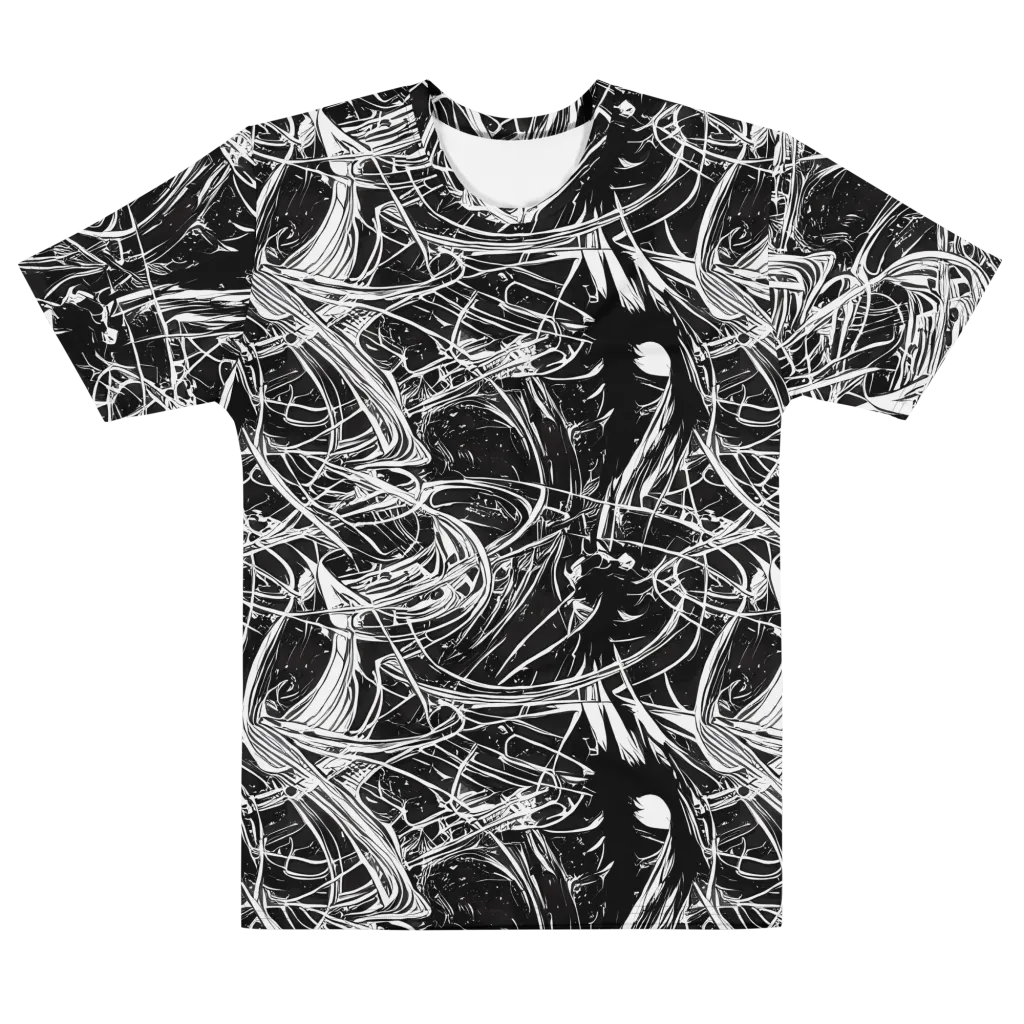 Noir Current on Men's Cotton Crew Neck T-Shirt — Front