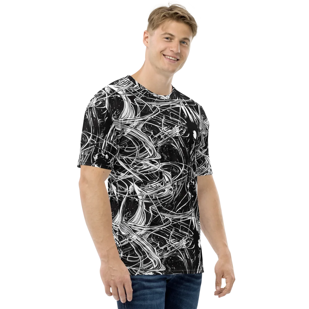 Noir Current on Men's Crew Neck T-Shirt — Right