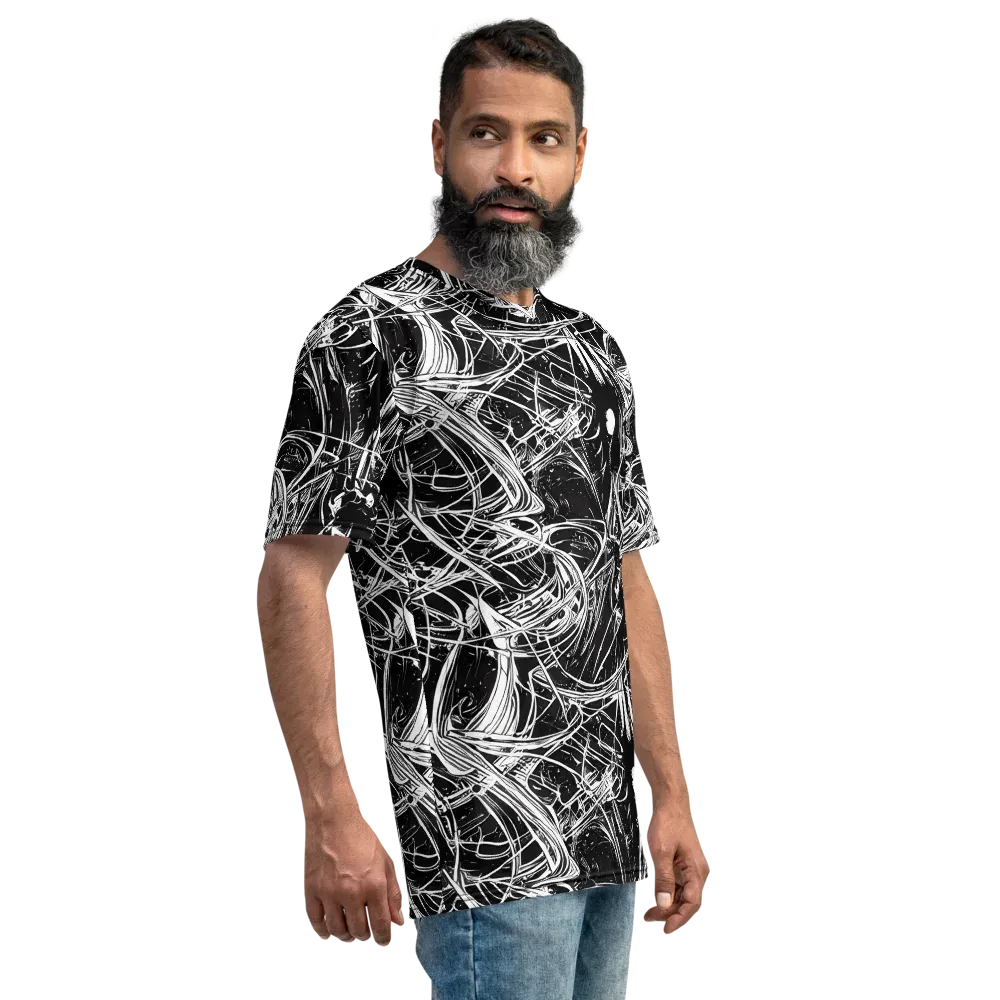 Noir Current on Men's Crew Neck T-Shirt — Right