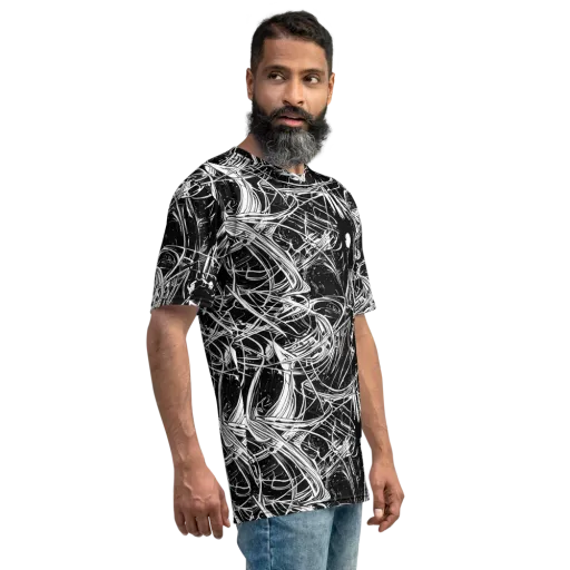 Noir Current on a Men's Crew Neck T-Shirt