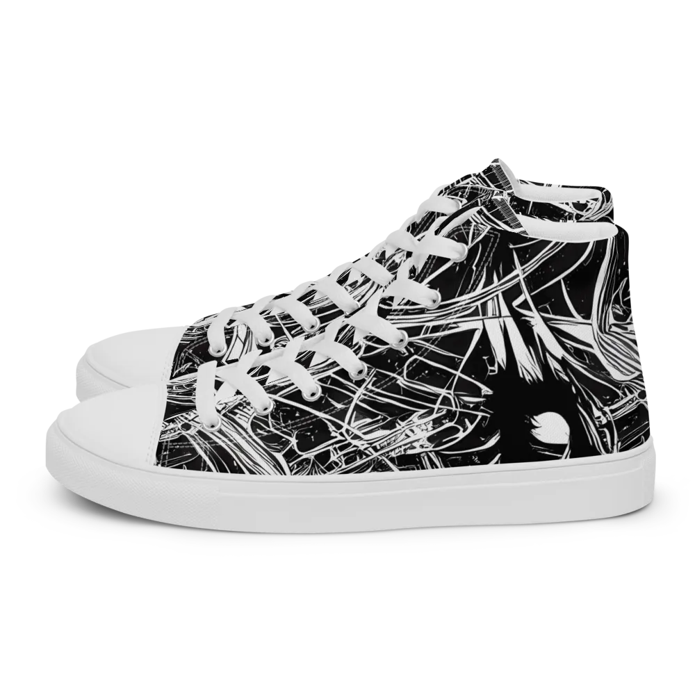 Noir Current on Men's High Top Canvas Shoes — Left