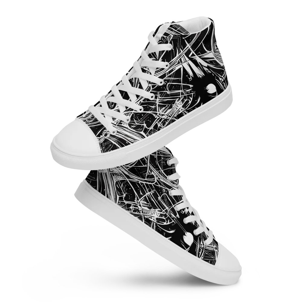 Noir Current on Men's High Top Canvas Shoes — Front