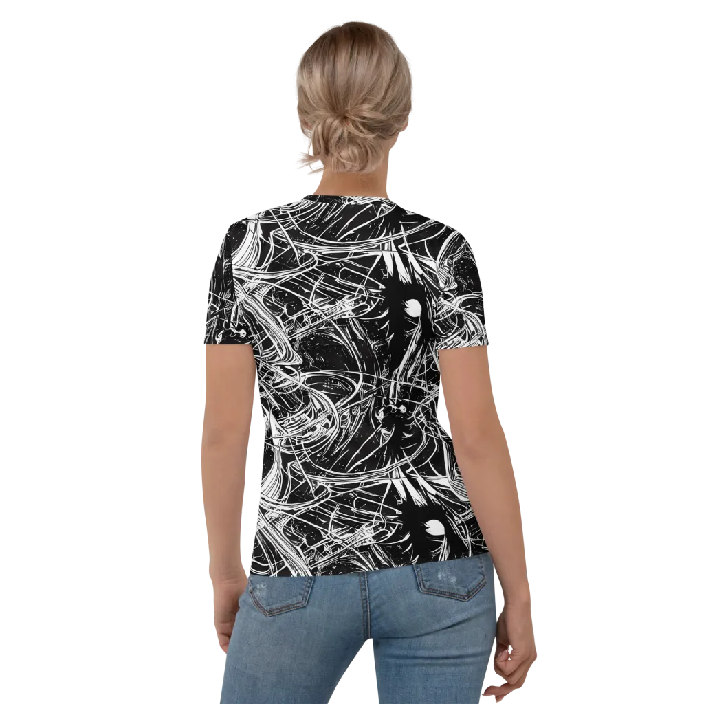 Noir Current on Women's Crew Neck T-Shirt — Back