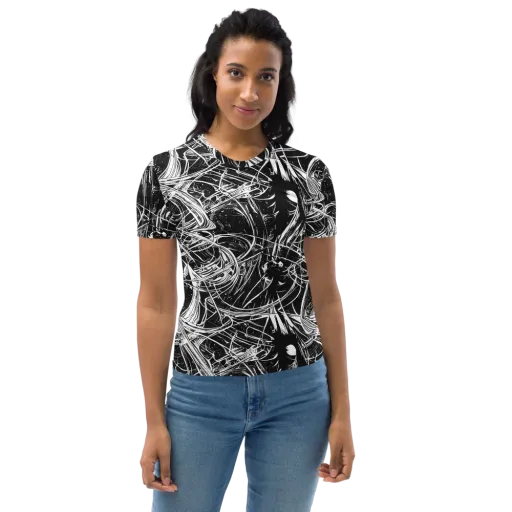 Noir Current on a Women's Crew Neck T-Shirt