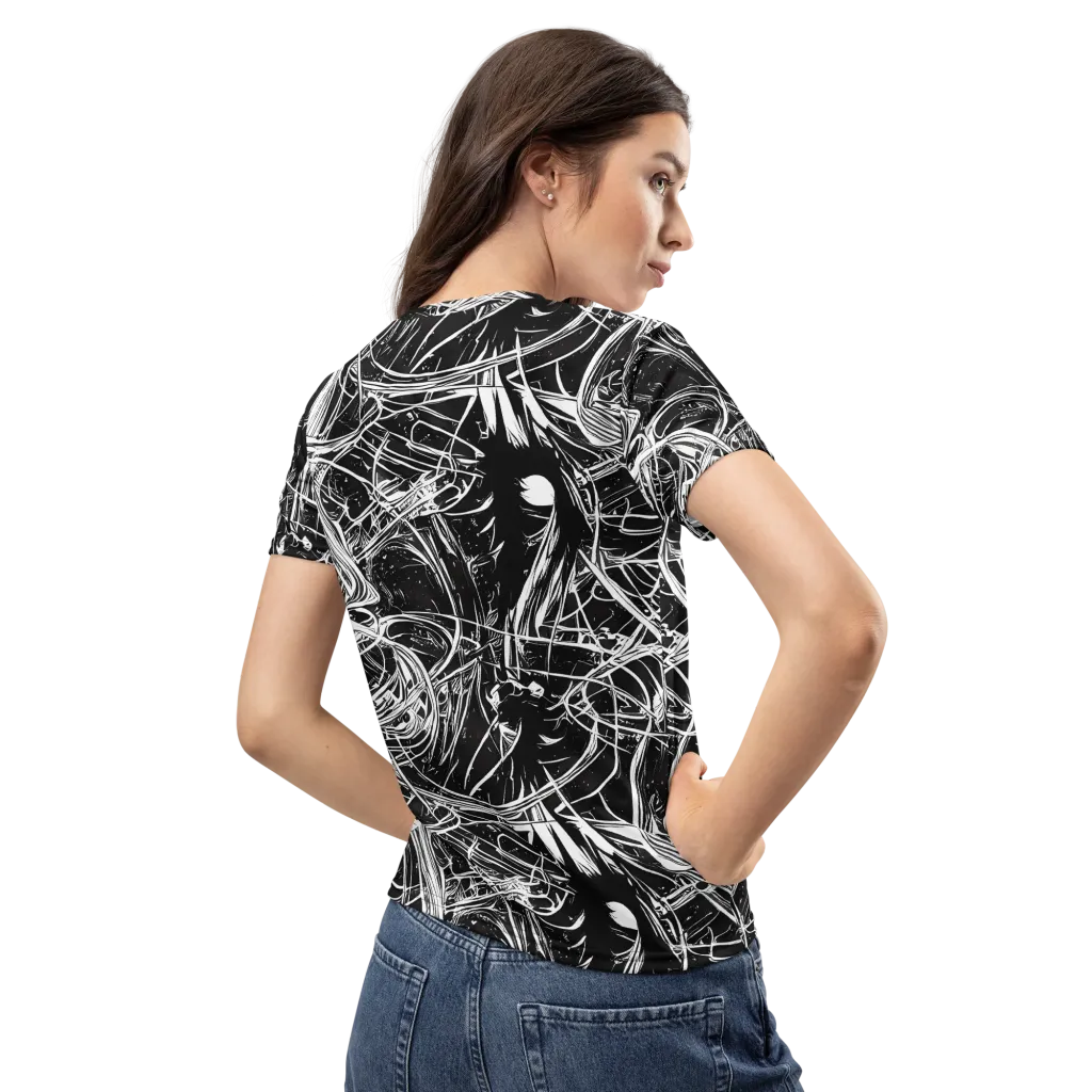 Noir Current on Women's Crew Neck T-Shirt — Back