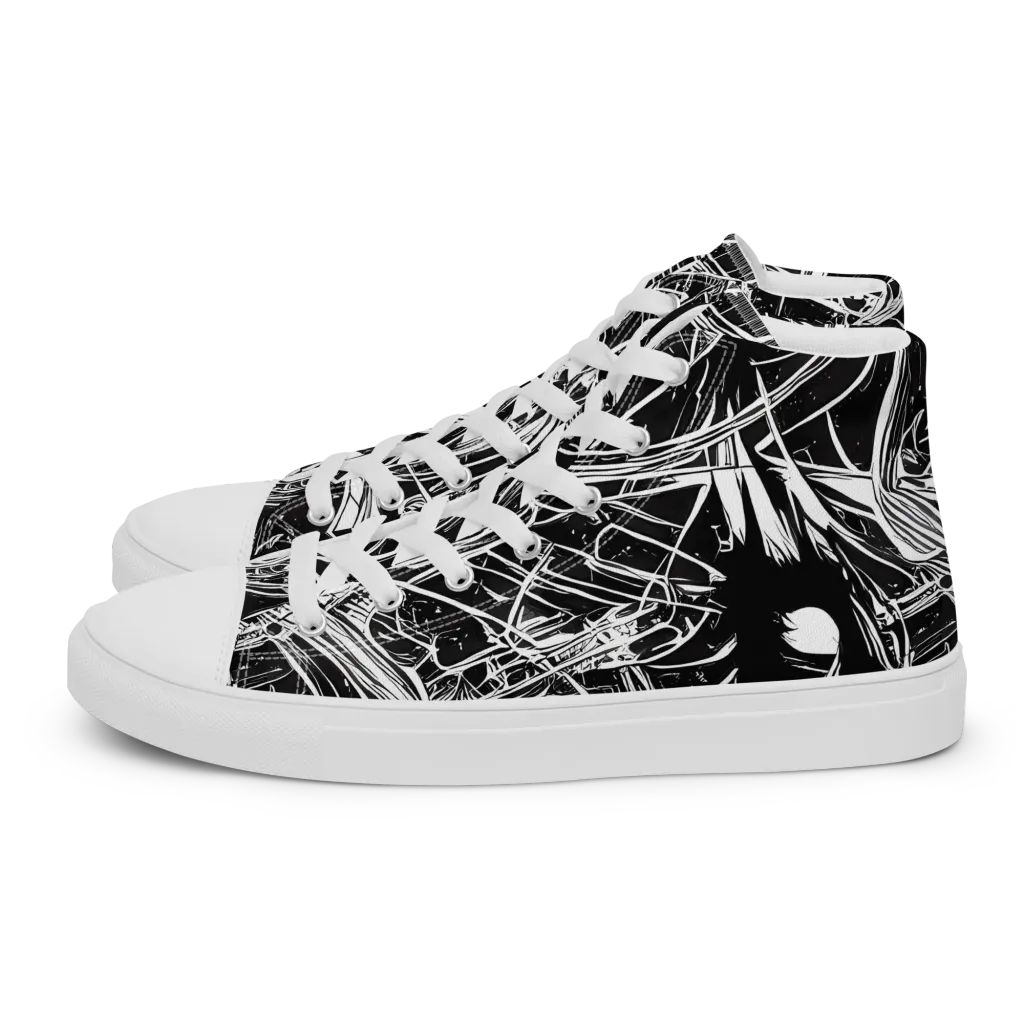 Noir Current on Women's High Top Canvas Shoes — Left