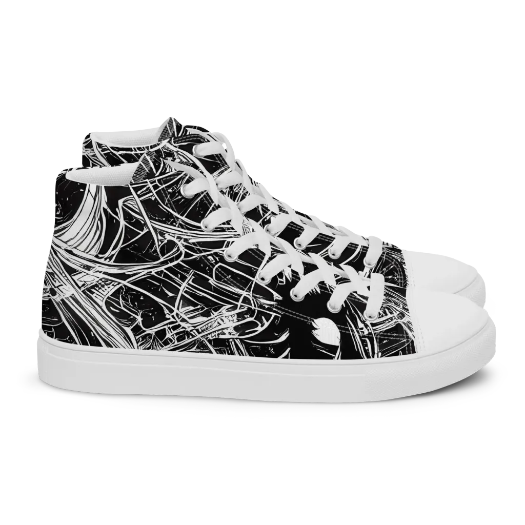 Noir Current on Women's High Top Canvas Shoes — Right