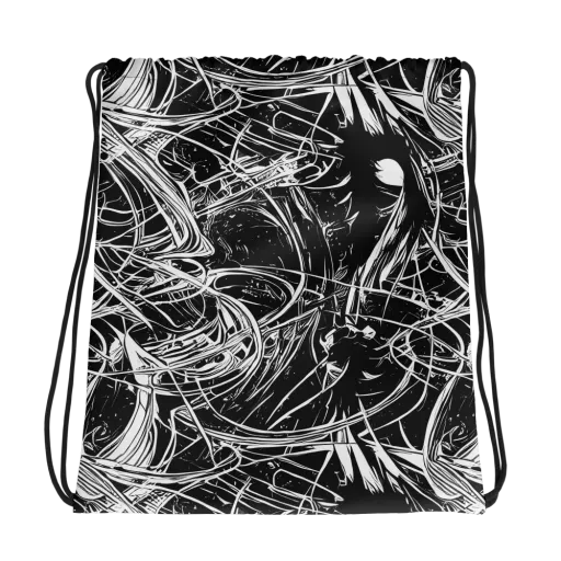 Noir Current on a Drawstring Bag