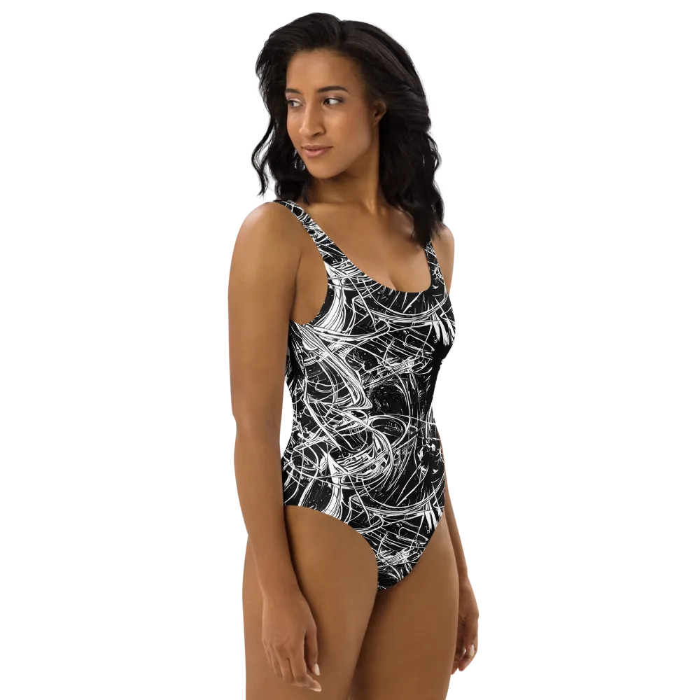 Noir Current on One-Piece Swimsuit — Right