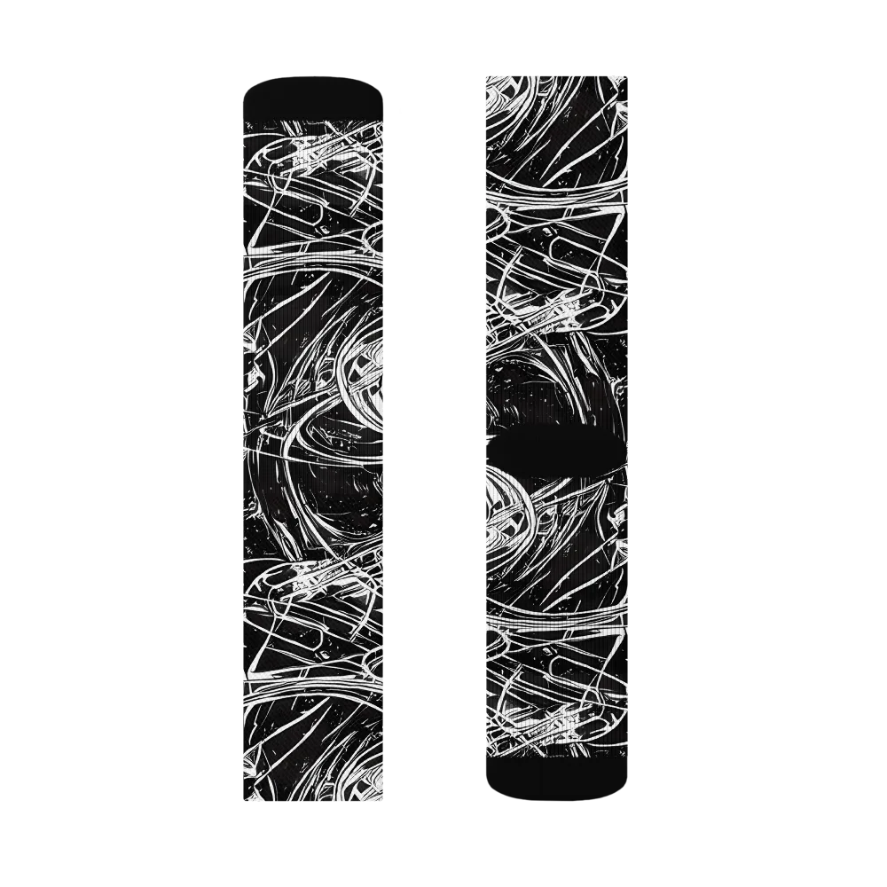 Noir Current on Socks — Right Sock