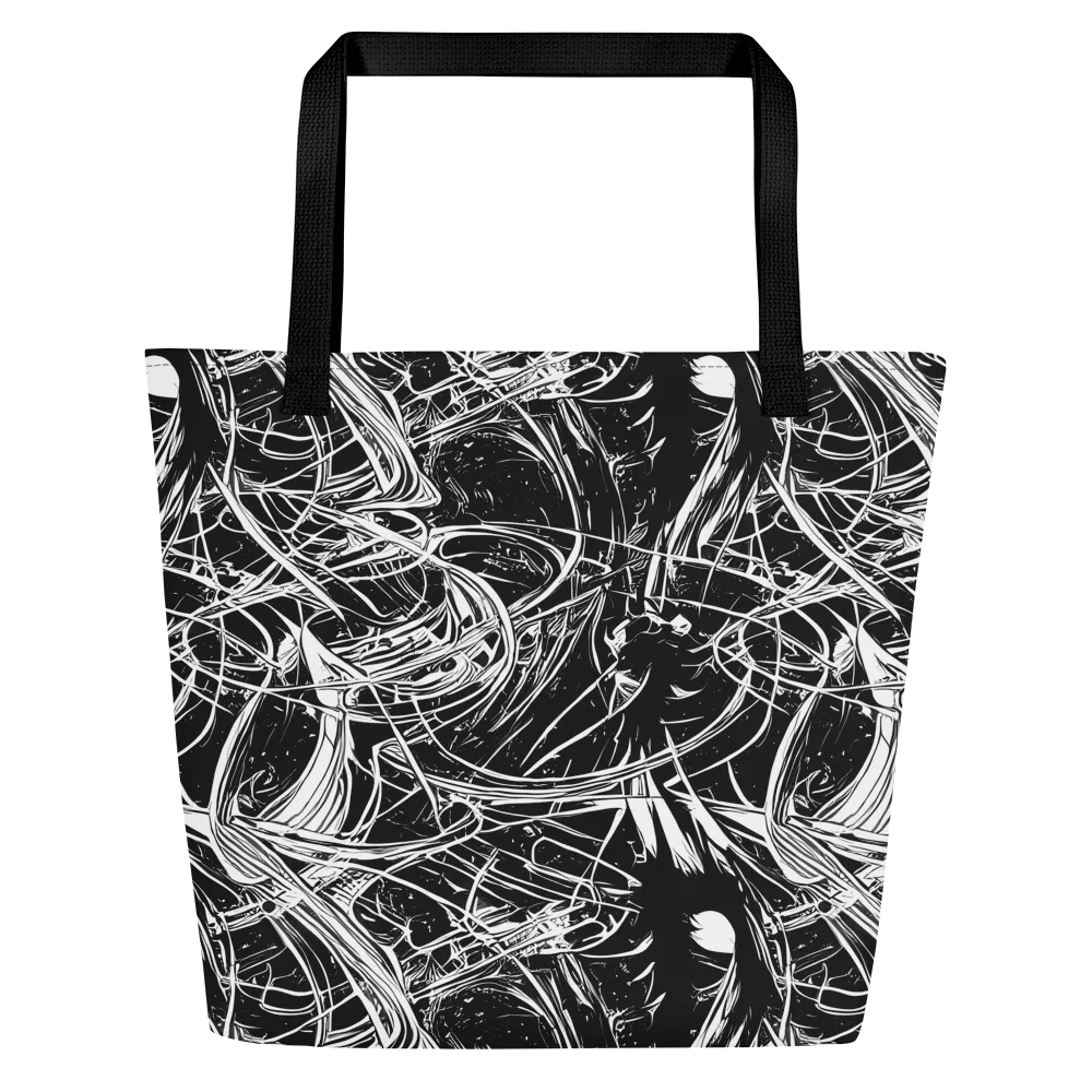 Noir Current on Large Tote Bag W/ Pocket — Front