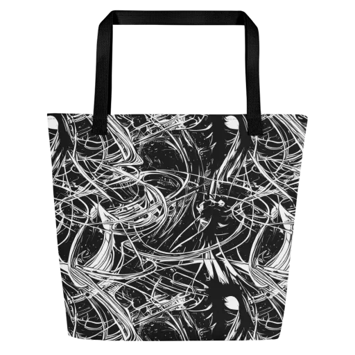 Noir Current on a Large Tote Bag W/ Pocket