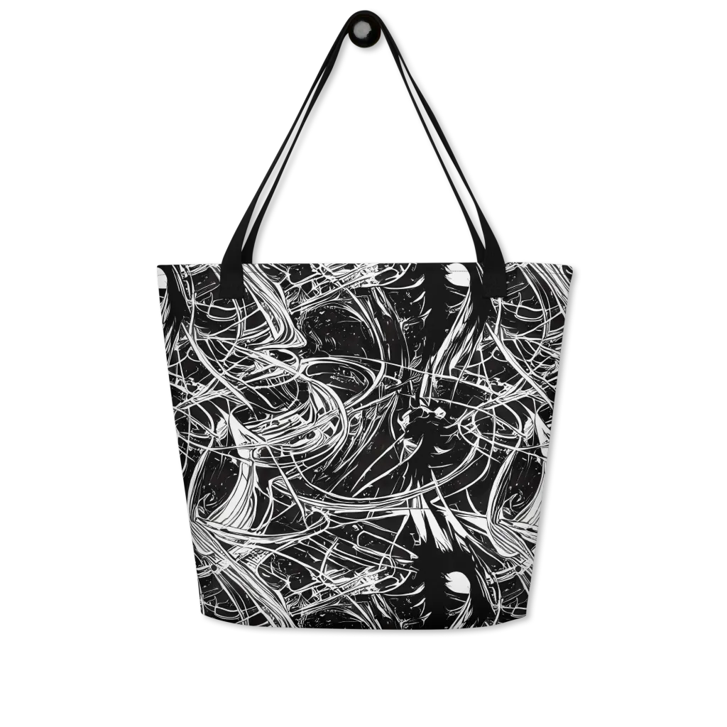 Noir Current on Large Tote Bag W/ Pocket — Front
