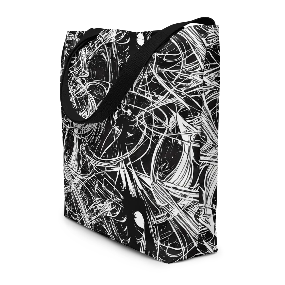 Noir Current on Large Tote Bag W/ Pocket — Front