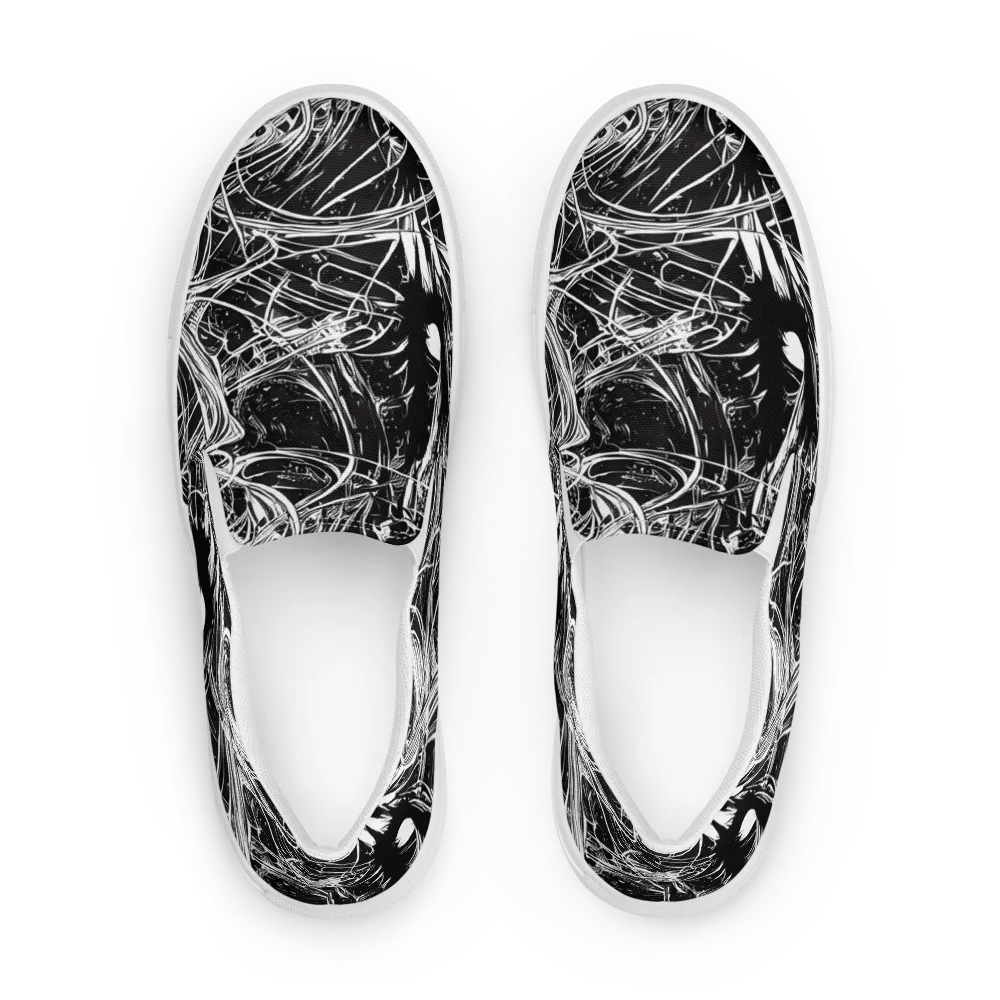 Noir Current on Women's Slip-On Canvas Shoes — Front
