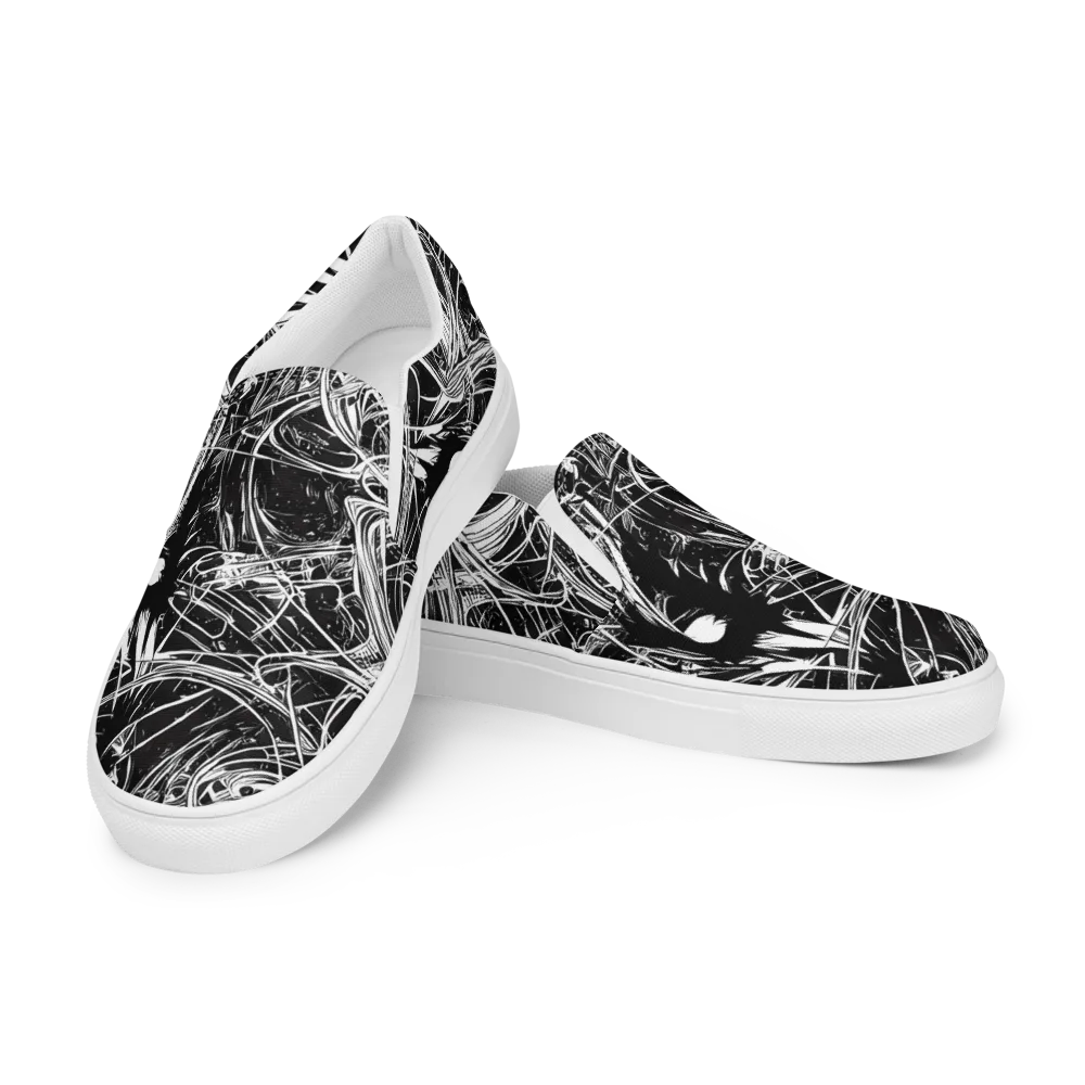 Noir Current on Women's Slip-On Canvas Shoes — Left Front