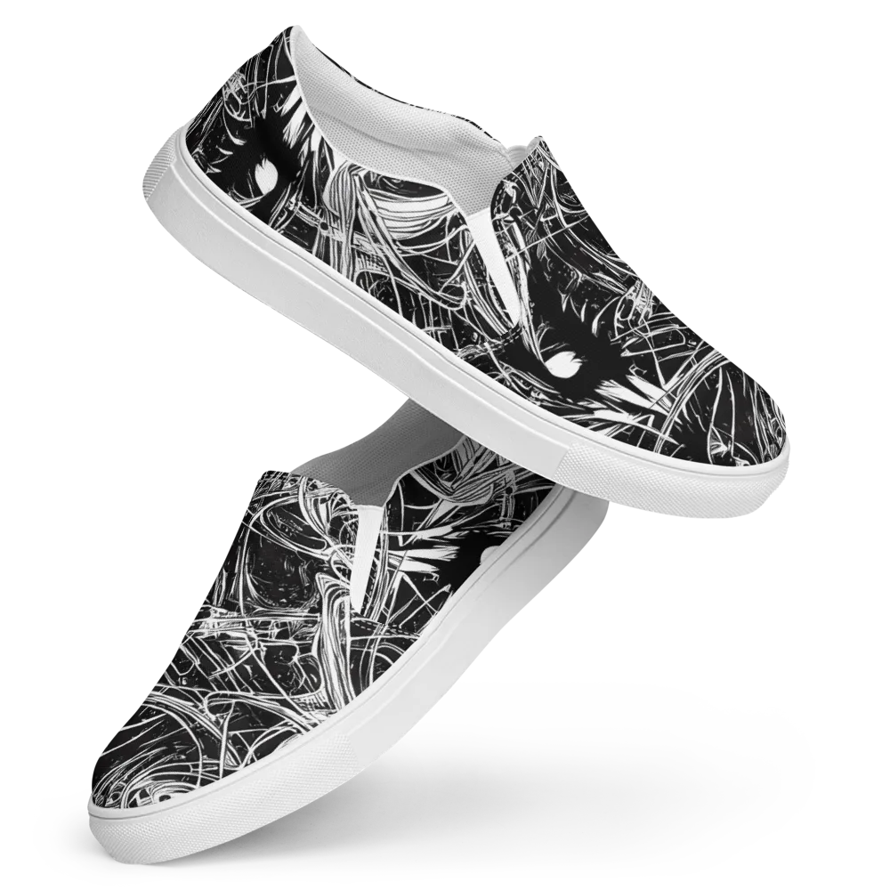 Noir Current on Women's Slip-On Canvas Shoes — Front