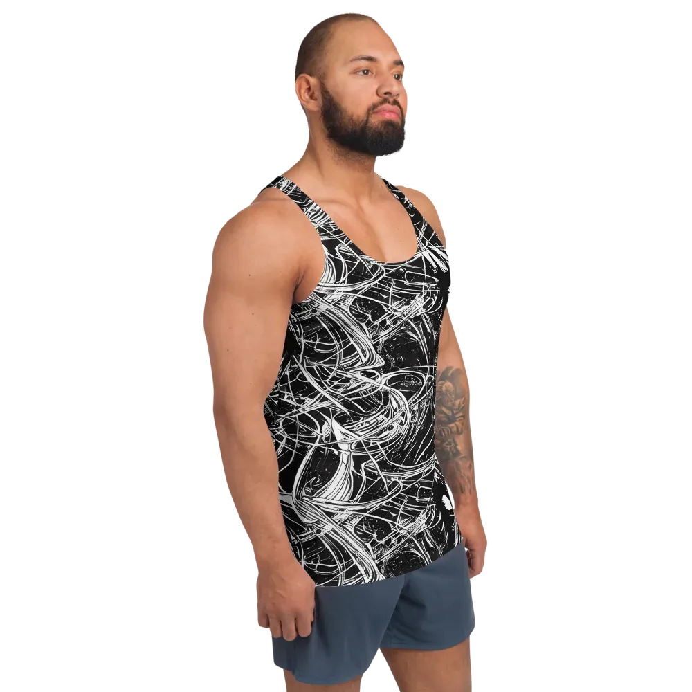 Noir Current on Men's Tank Top — Right Front