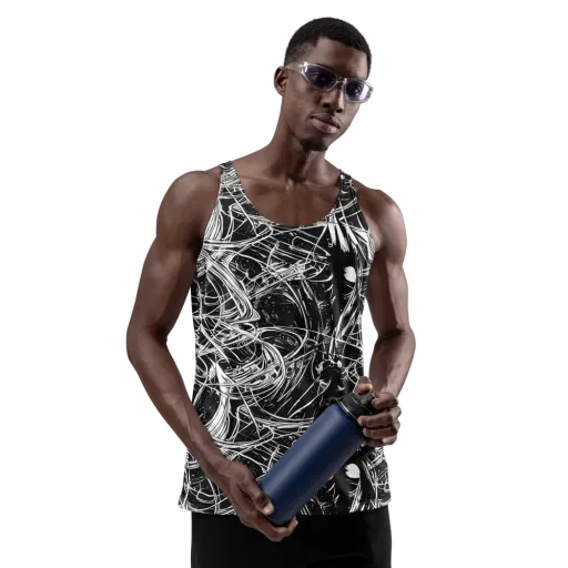 Noir Current on a Men's Tank Top