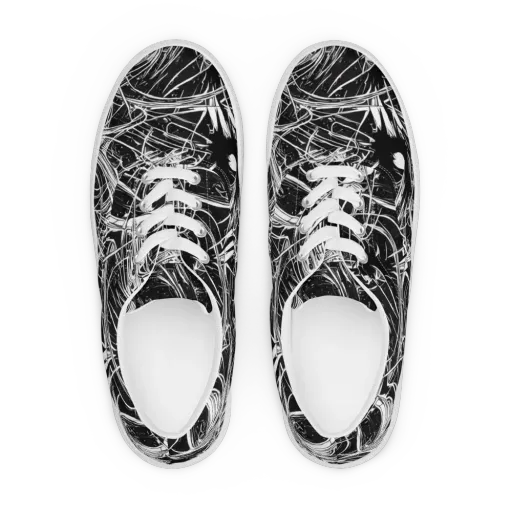 Noir Current on a Men's Lace-Up Canvas Shoes