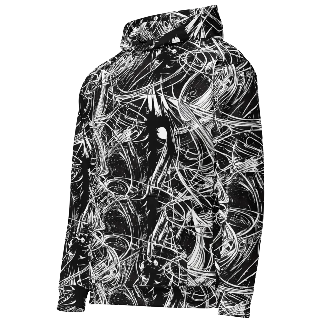 Noir Current on Cotton Hoodie — Left Front