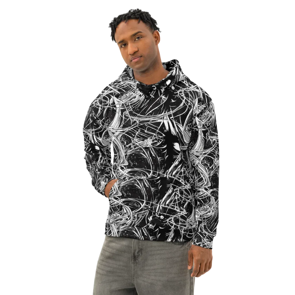 Noir Current on Cotton Hoodie — Left Front