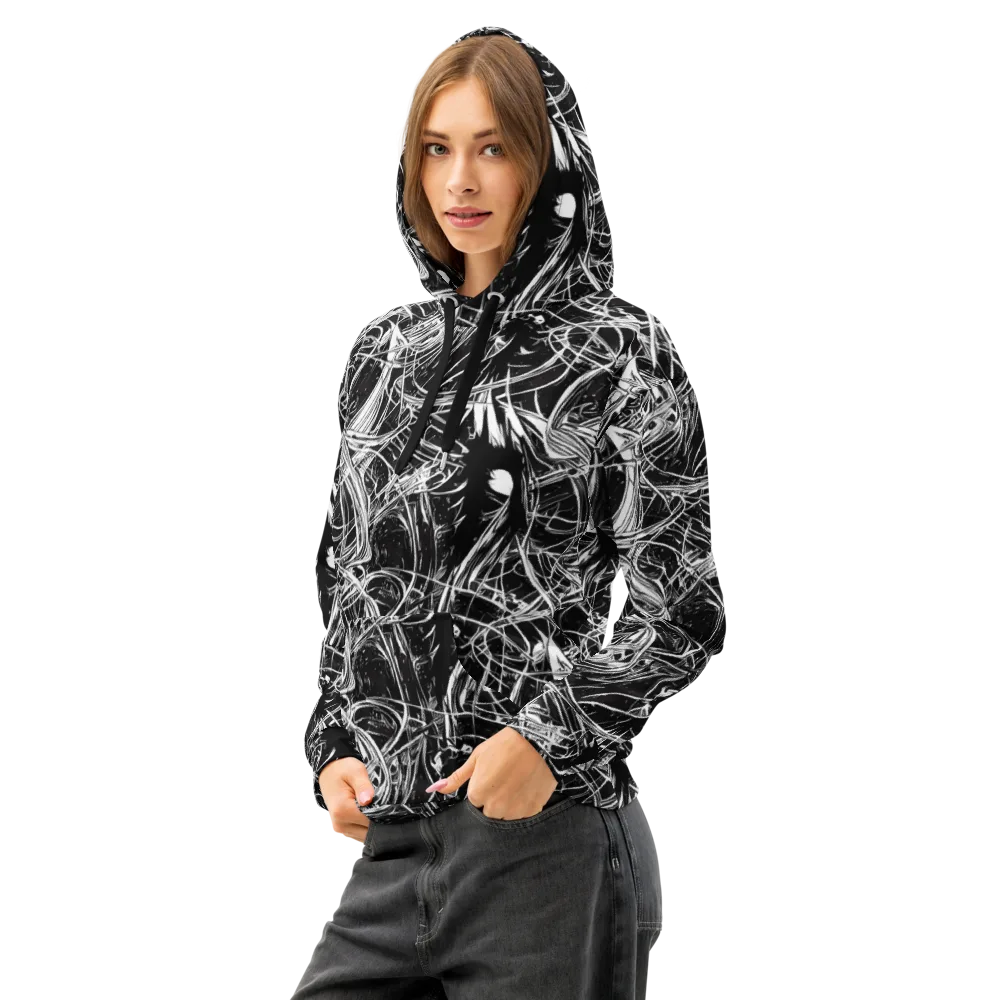 Noir Current on Cotton Hoodie — Left Front