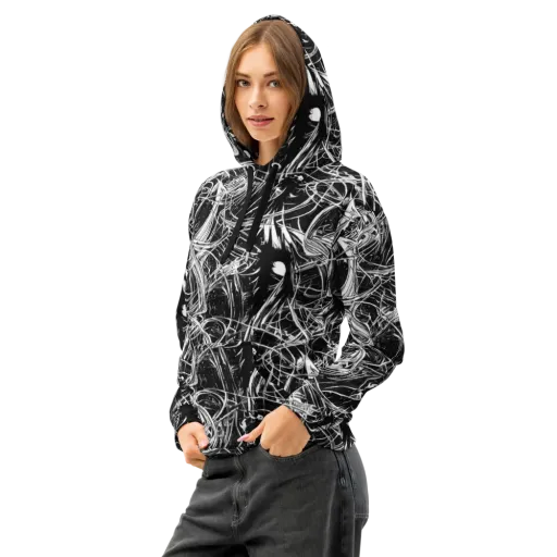 Noir Current on a Cotton Hoodie