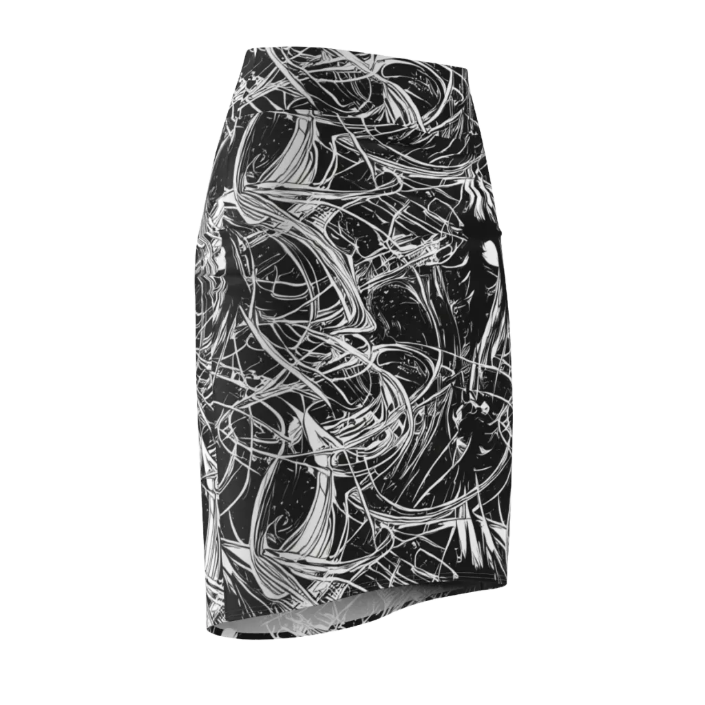 Noir Current on Pencil Skirt — Front Side