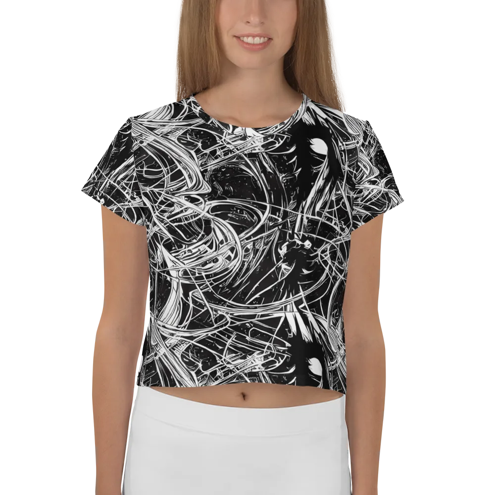 Noir Current on Crop Tee — Front
