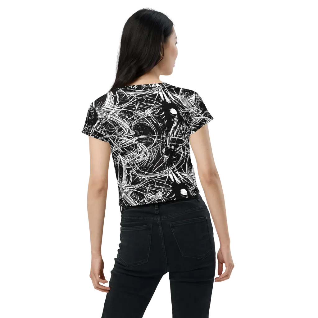 Noir Current on Crop Tee — Back