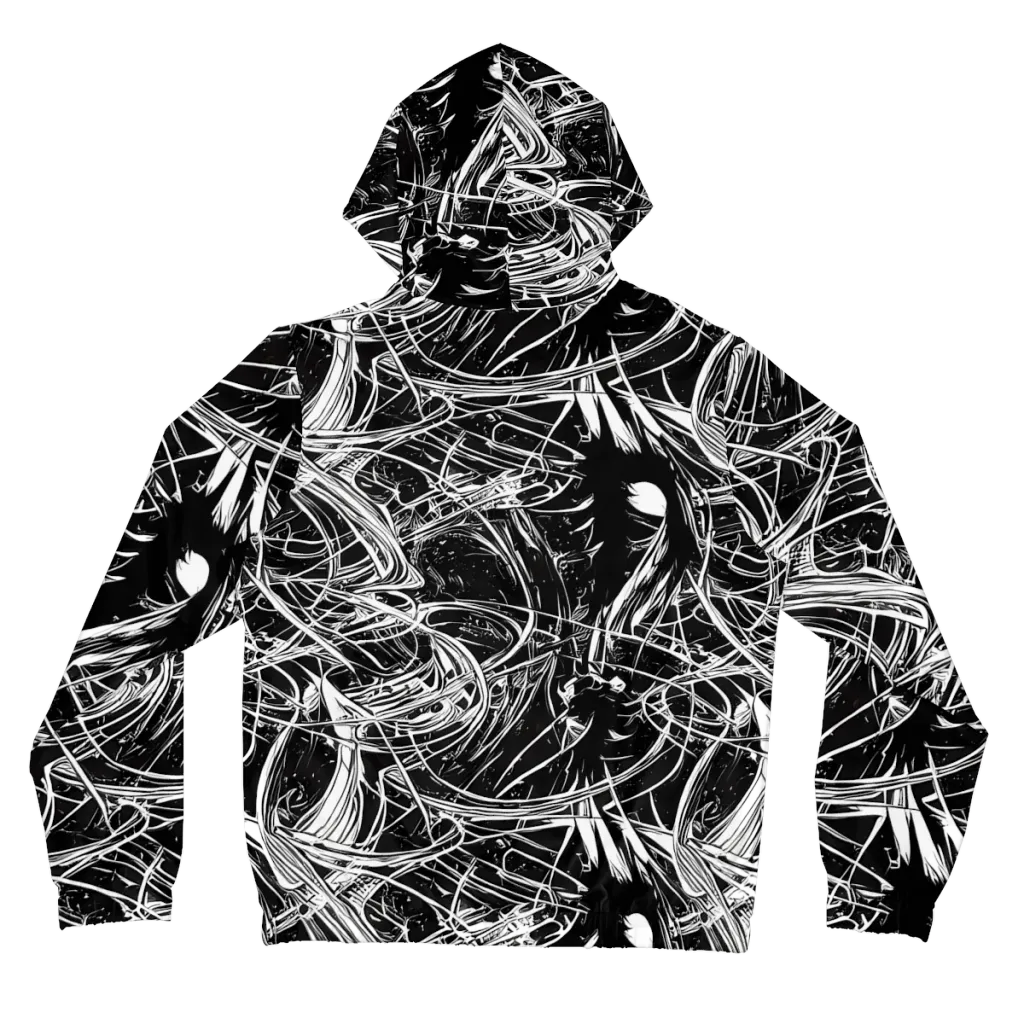 Noir Current on Women's Full-Zip Hoodie — Back