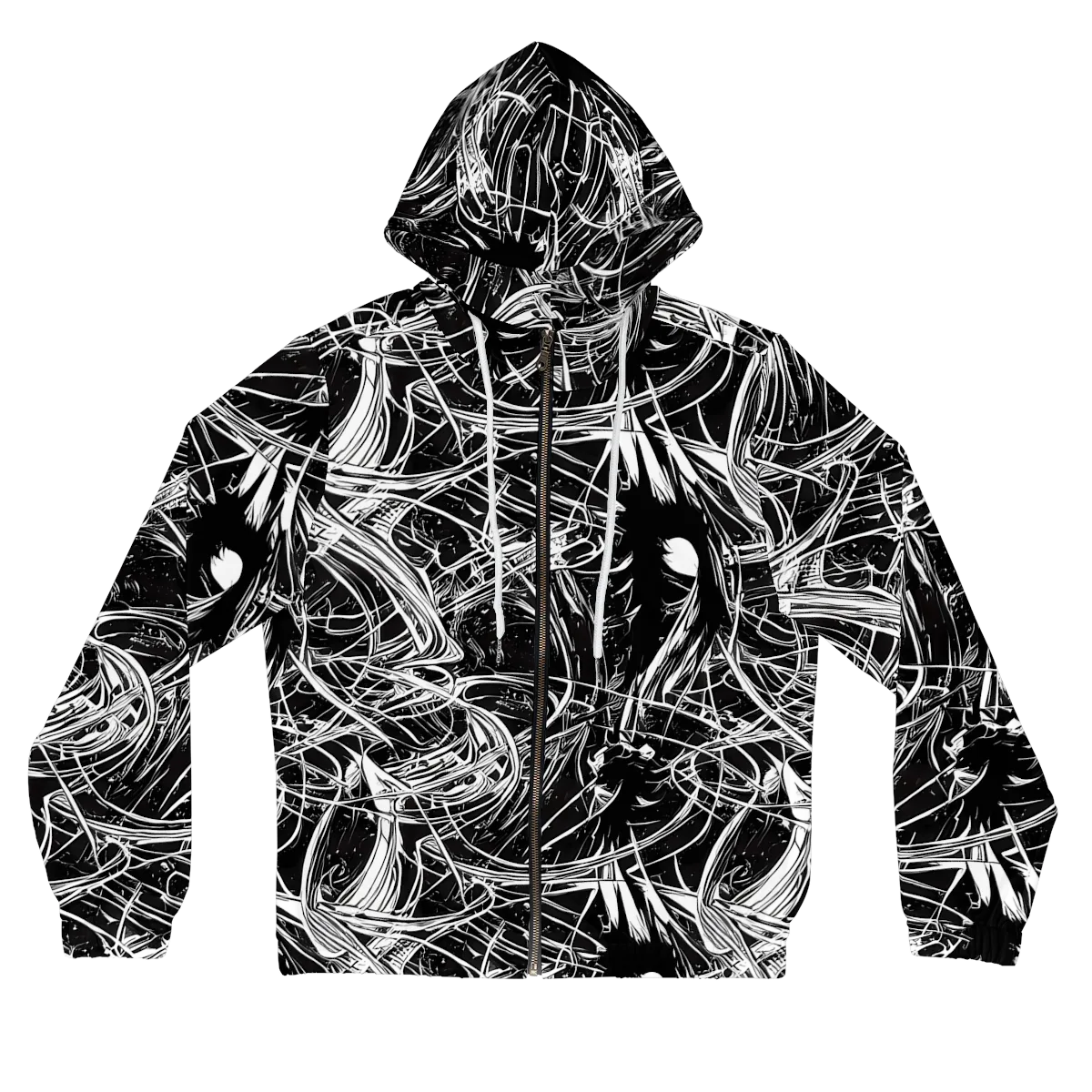 Noir Current on Women's Full-Zip Hoodie — Front