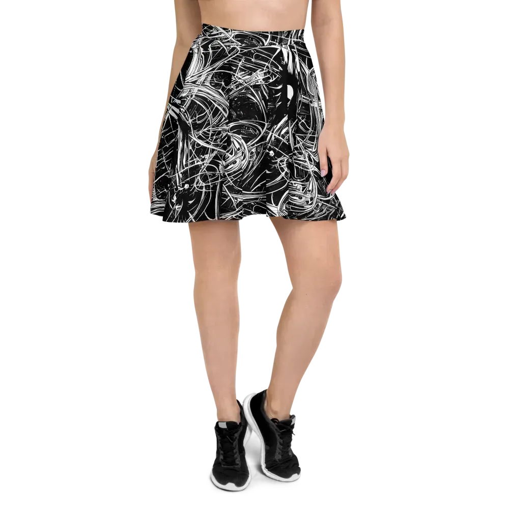 Noir Current on Skater Skirt — Front