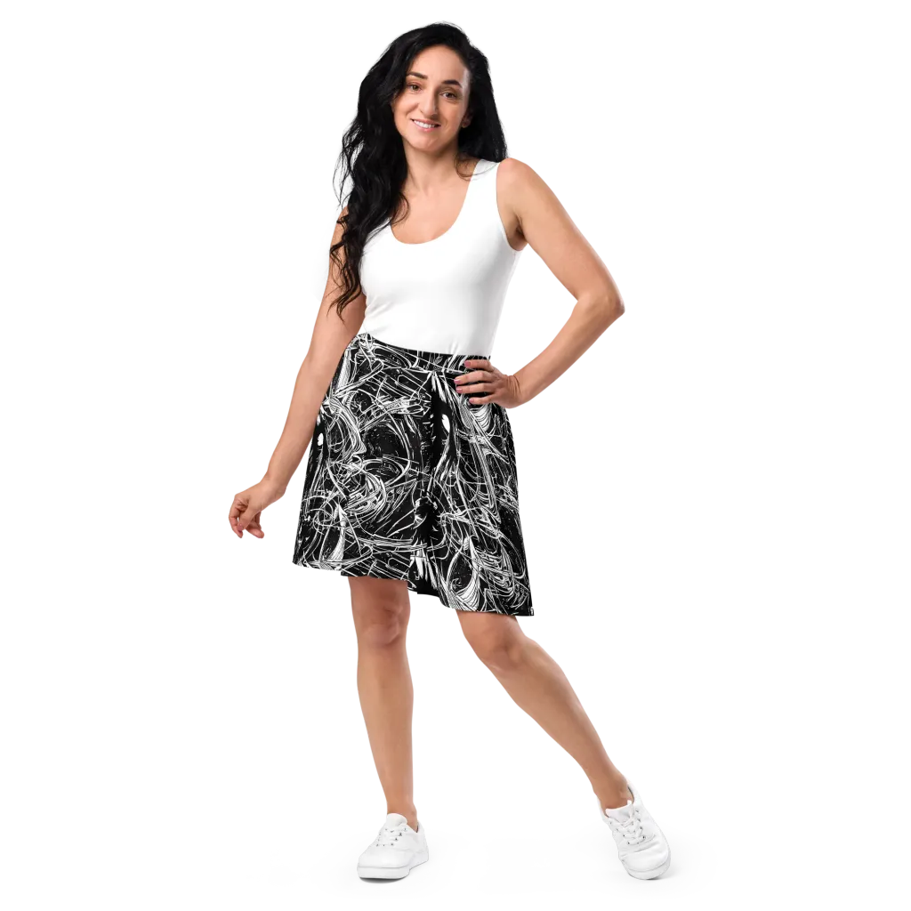 Noir Current on Skater Skirt — Front