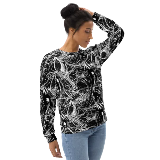 Noir Current on a Sweatshirt