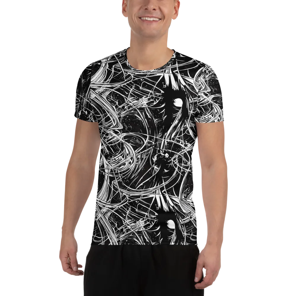 Noir Current on Men's Athletic T-Shirt — Front